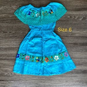 Hand Embroidered Mexican Girls Dress/ Vestido Mexicano